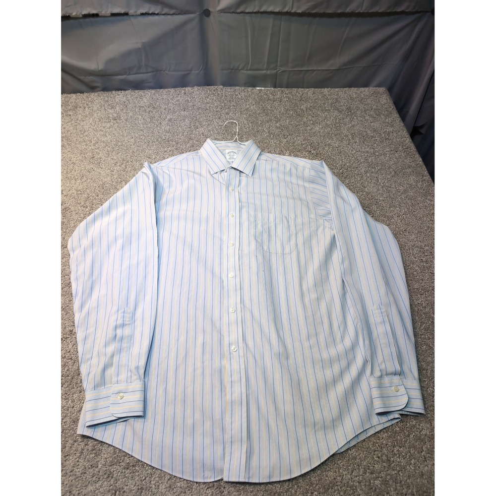 Brooks Brothers Regent Fit Striped Non Iron Cotton Dress Shirt Mens 16 1/2 36‎